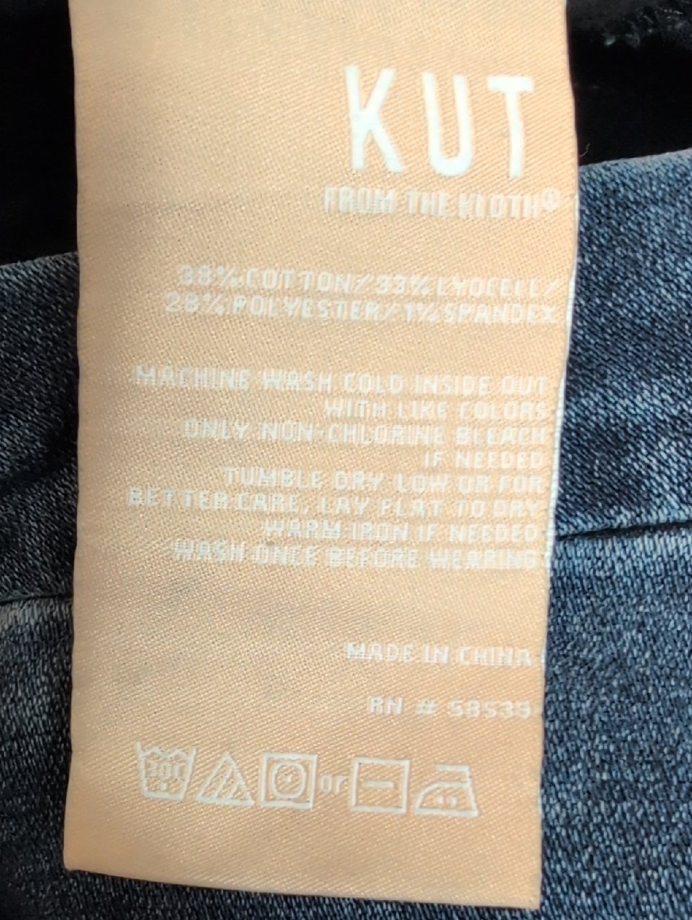 Kut from the Kloth MEG High Rise Crop Wide Leg Raw Dark Blue Denim Jeans size 8 - Picture 5 of 8